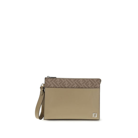 Fendi Leather and FF canvas Clutch $2358.00 Fendi Luzworld