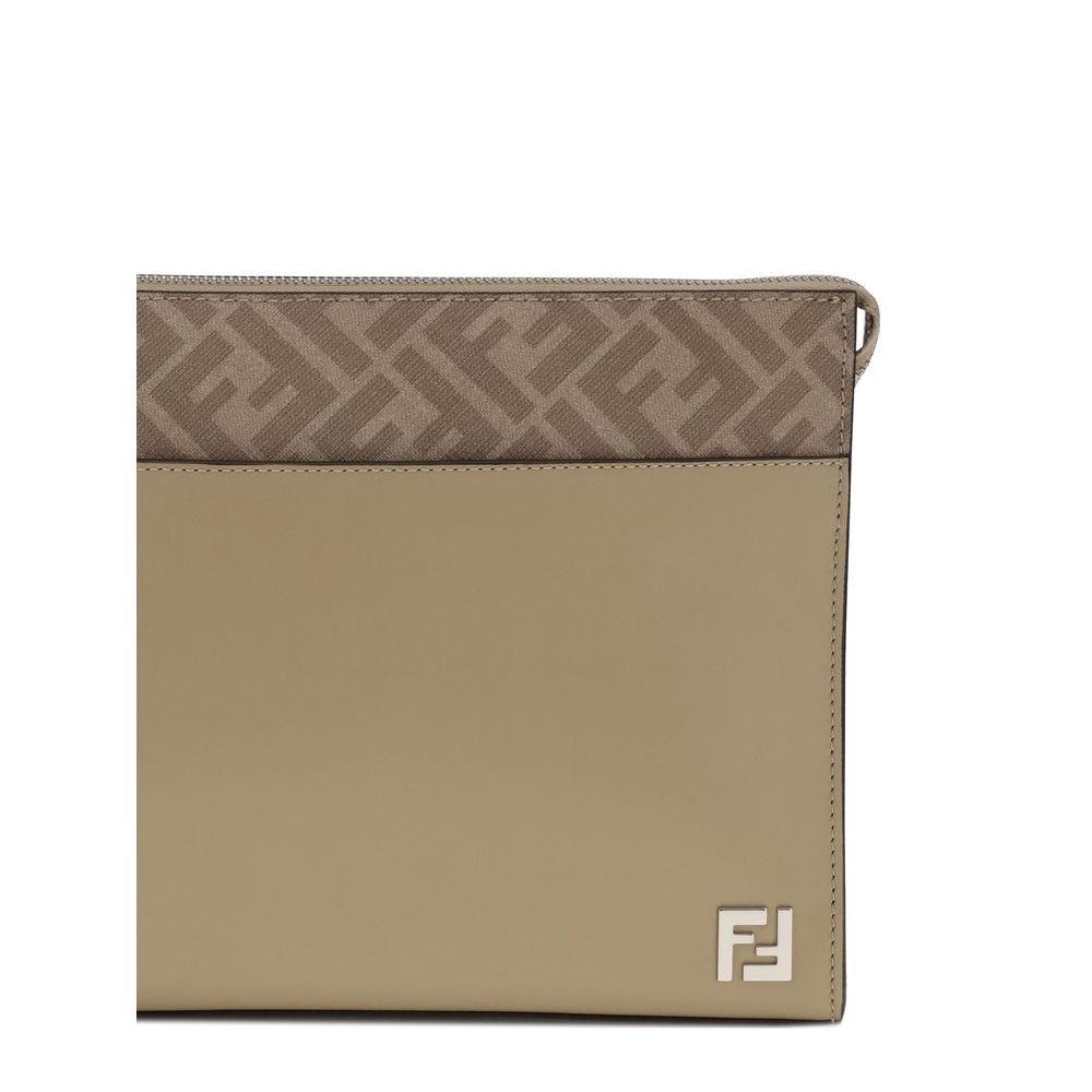 Fendi Leather and FF canvas Clutch $2358.00 Fendi Luzworld