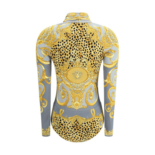 Versace Leopard draped Bodysuit $2008.00 Versace Luzworld