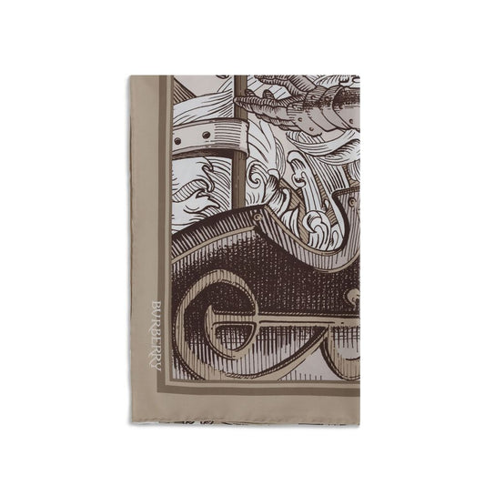 Burberry Knight Engraving print silk Scarf $1001.00 Burberry Luzworld