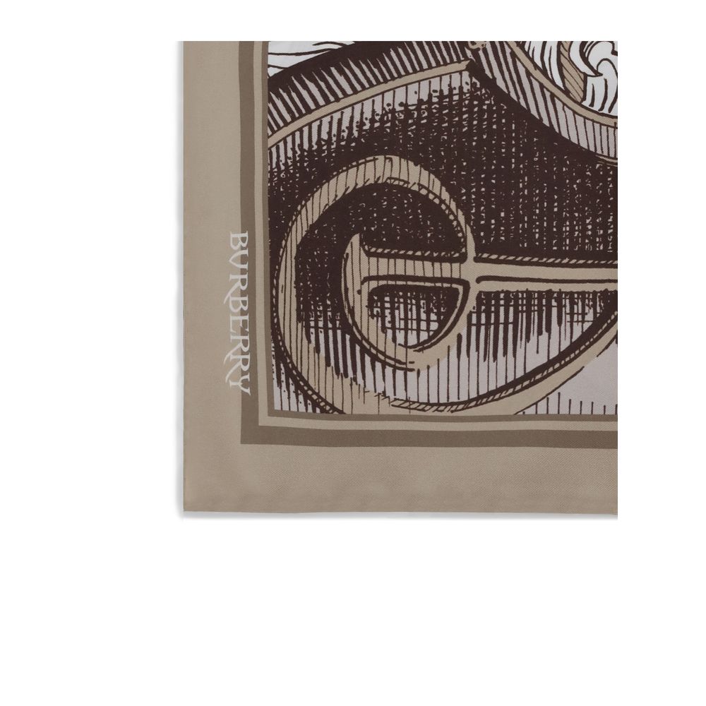 Burberry Knight Engraving print silk Scarf $1001.00 Burberry Luzworld