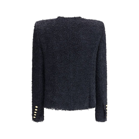 Balmain Black Polyamide Coat