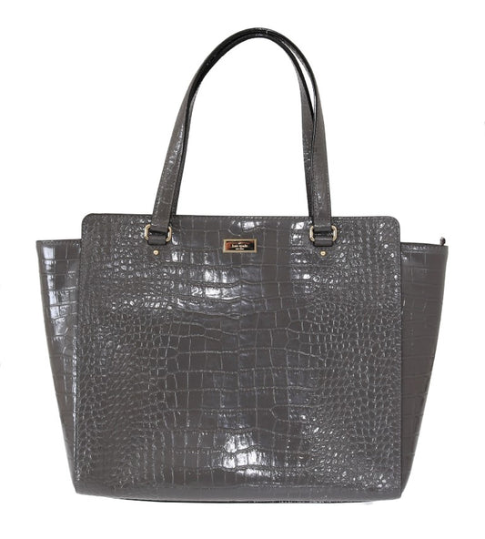 Kate Spade Grey Croc Embossed Leather Elissa Bristol Drive Tote Handbag Bag $1786.00 Kate Spade Luzworld