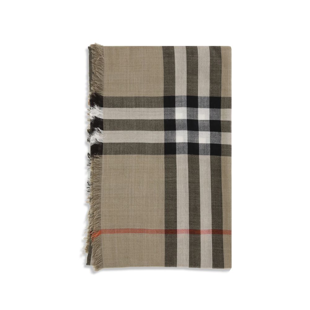 Burberry Check Reversible Wool and Silk Scarf $1074.00 Burberry Luzworld
