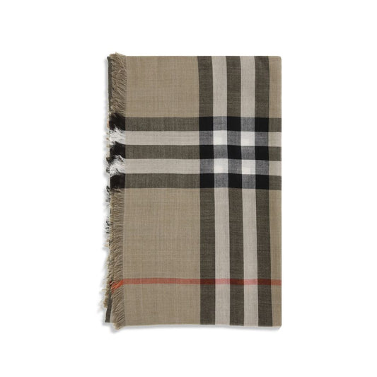 Burberry Check Reversible Wool and Silk Scarf $1074.00 Burberry Luzworld