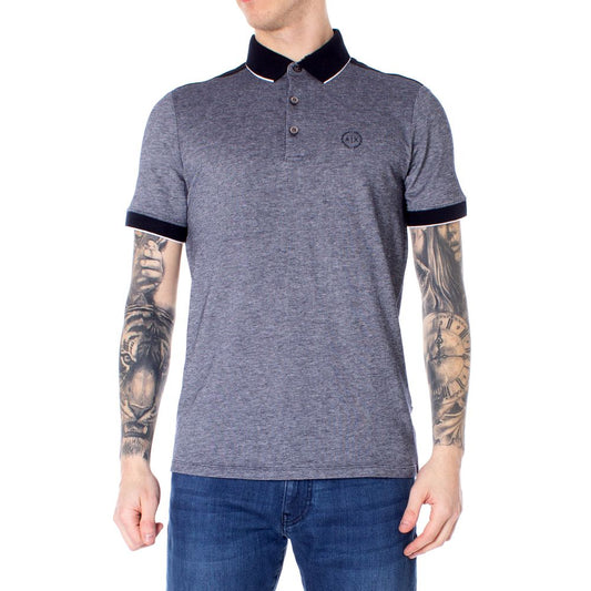 Armani Exchange Blue Cotton Polo Shirt $164.00 Armani Exchange Luzworld