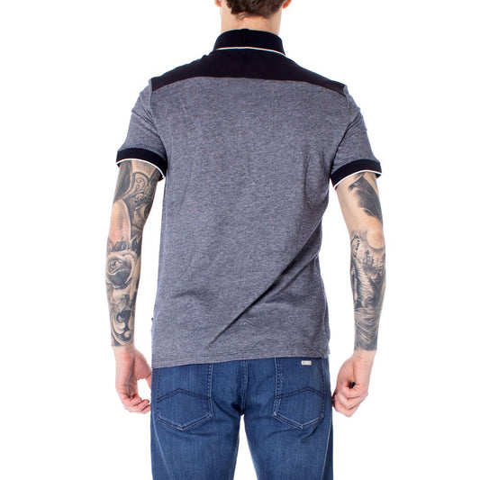 Armani Exchange Blue Cotton Polo Shirt $164.00 Armani Exchange Luzworld