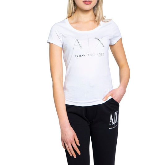 Armani Exchange White Cotton T-Shirt $151.00 Armani Exchange Luzworld