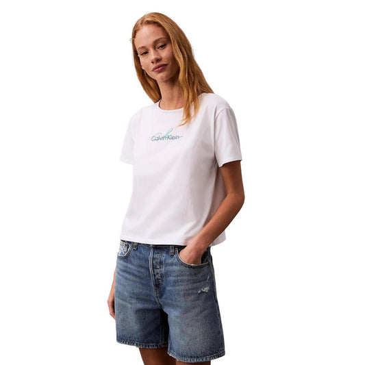 Calvin Klein Jeans White Recycled Cotton T-Shirt $133.00 Calvin Klein Jeans Luzworld