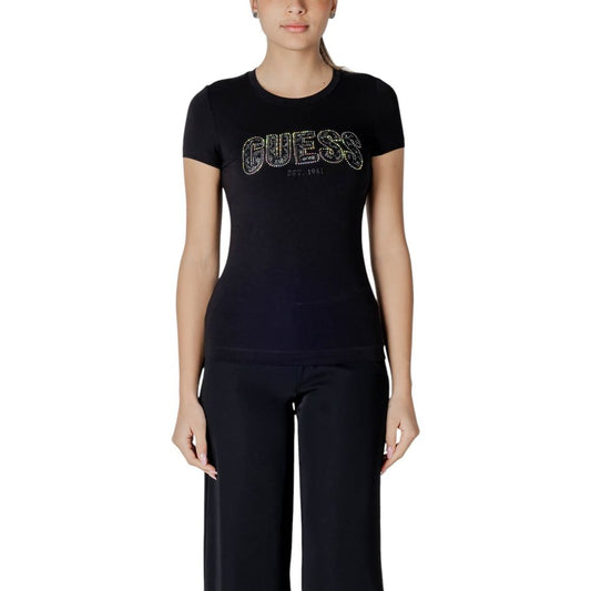 Guess Black Cotton T-Shirt $148.00 Guess Luzworld