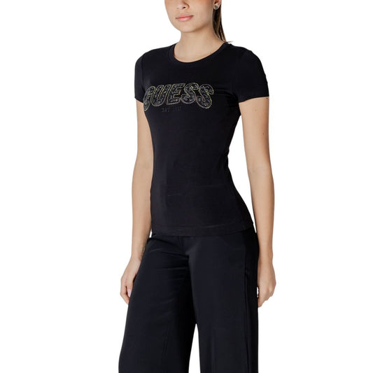 Guess Black Cotton T-Shirt $148.00 Guess Luzworld