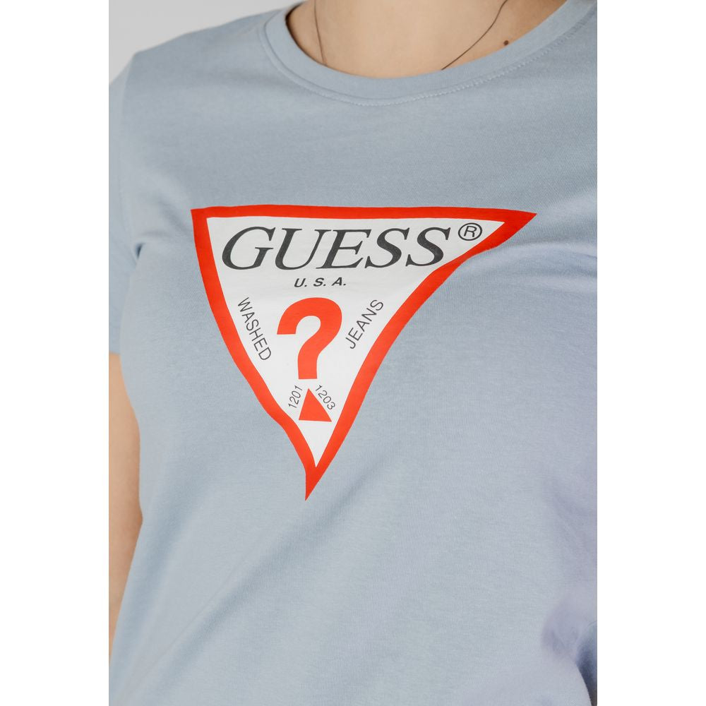 Guess Blue Cotton T-Shirt $131.00 Guess Luzworld