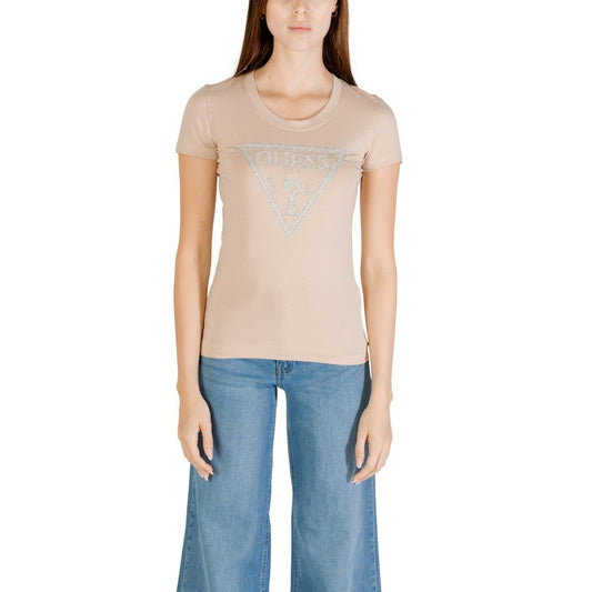 Guess Beige Cotton T-Shirt $145.00 Guess Luzworld