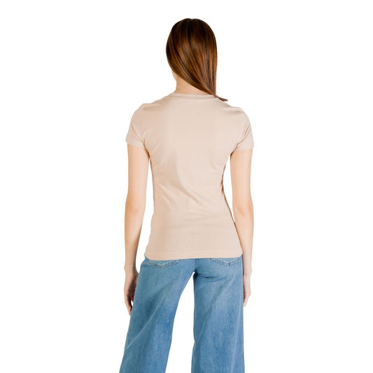Guess Beige Cotton T-Shirt $145.00 Guess Luzworld