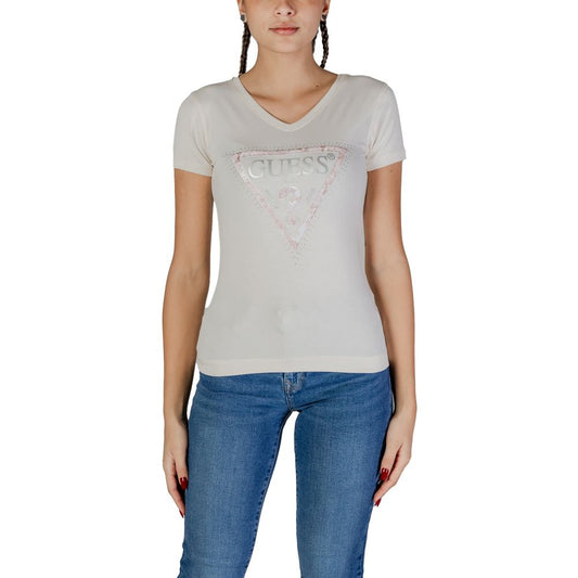 Guess Cream Cotton T-Shirt $145.00 Guess Luzworld