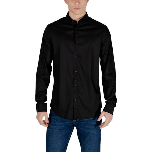 Armani Exchange Black Lyocell Shirt $211.00 Armani Exchange Luzworld