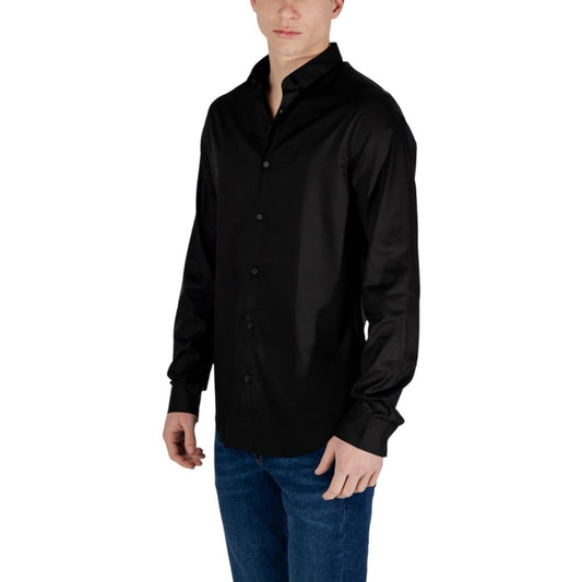 Armani Exchange Black Lyocell Shirt $211.00 Armani Exchange Luzworld