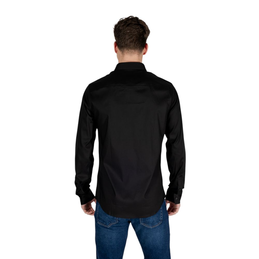 Armani Exchange Black Lyocell Shirt $211.00 Armani Exchange Luzworld
