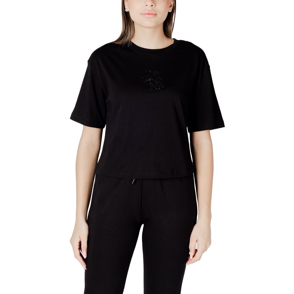 Armani Exchange Black Cotton T-Shirt $171.00 Armani Exchange Luzworld