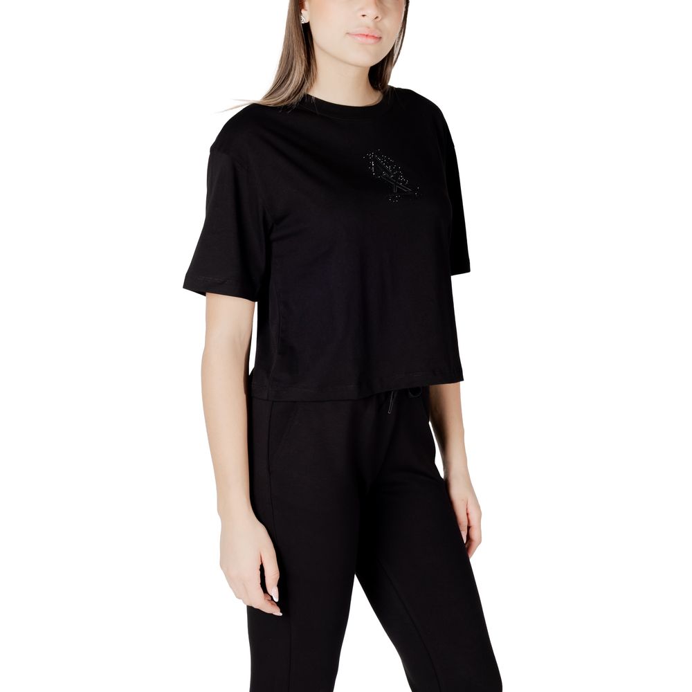 Armani Exchange Black Cotton T-Shirt $171.00 Armani Exchange Luzworld