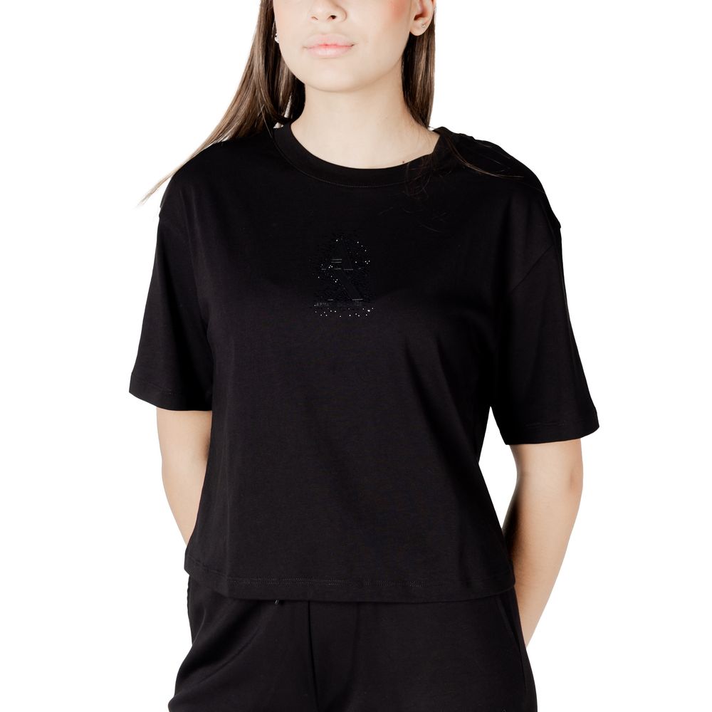 Armani Exchange Black Cotton T-Shirt $171.00 Armani Exchange Luzworld