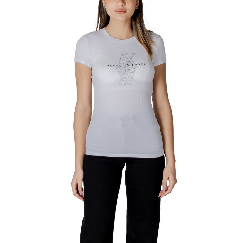 Armani Exchange White Cotton T-Shirt $164.00 Armani Exchange Luzworld