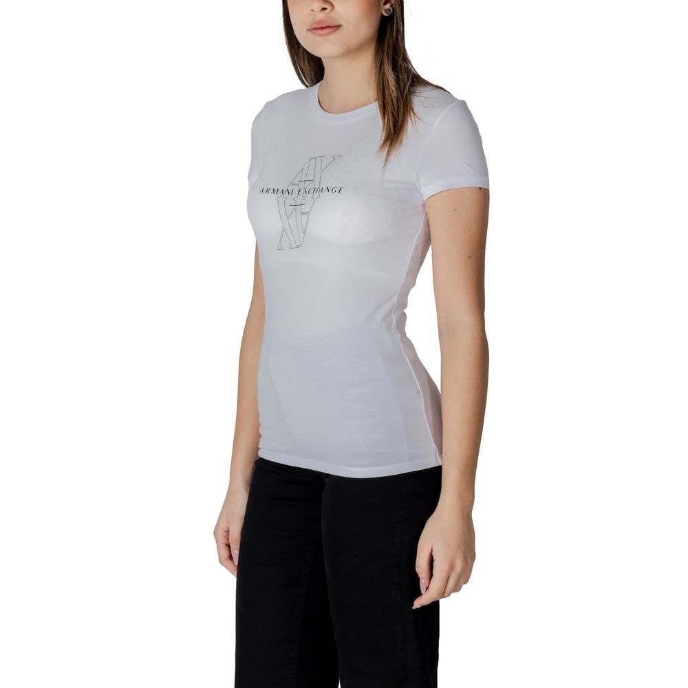 Armani Exchange White Cotton T-Shirt $164.00 Armani Exchange Luzworld