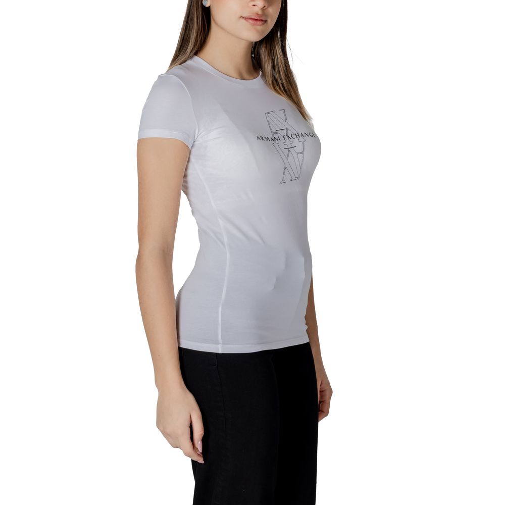 Armani Exchange White Cotton T-Shirt $164.00 Armani Exchange Luzworld
