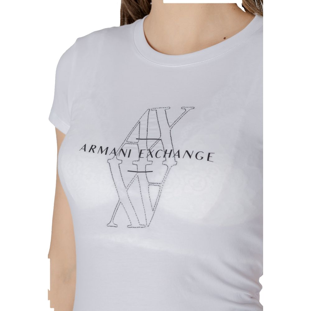Armani Exchange White Cotton T-Shirt $164.00 Armani Exchange Luzworld