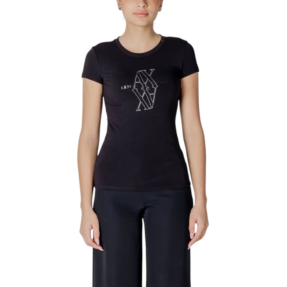 Armani Exchange Black Cotton T-Shirt $164.00 Armani Exchange Luzworld