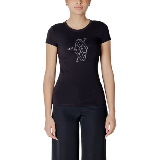 Armani Exchange Black Cotton T-Shirt $164.00 Armani Exchange Luzworld