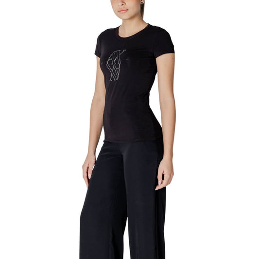 Armani Exchange Black Cotton T-Shirt $164.00 Armani Exchange Luzworld