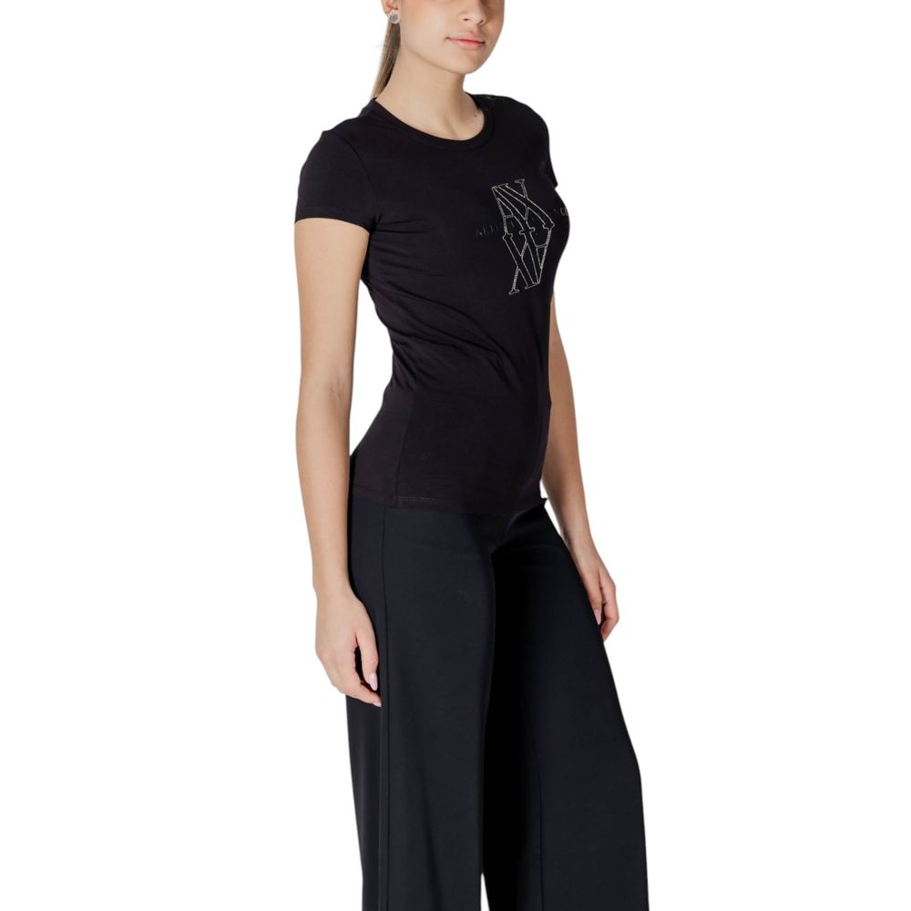 Armani Exchange Black Cotton T-Shirt $164.00 Armani Exchange Luzworld