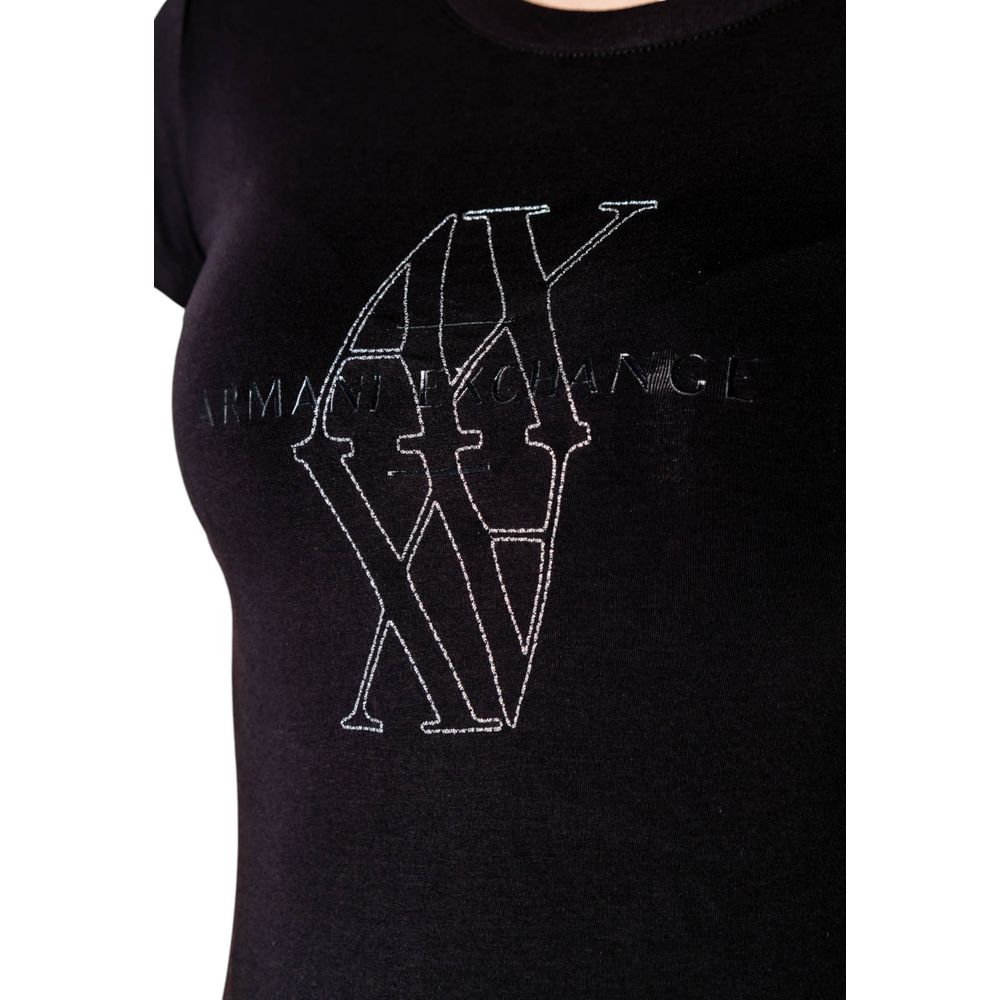Armani Exchange Black Cotton T-Shirt $164.00 Armani Exchange Luzworld