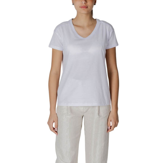 Armani Exchange White Cotton T-Shirt $151.00 Armani Exchange Luzworld