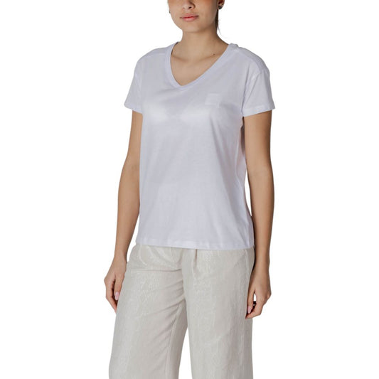 Armani Exchange White Cotton T-Shirt $151.00 Armani Exchange Luzworld