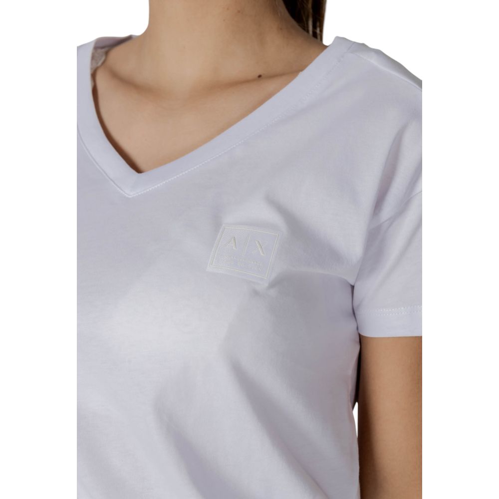 Armani Exchange White Cotton T-Shirt $151.00 Armani Exchange Luzworld