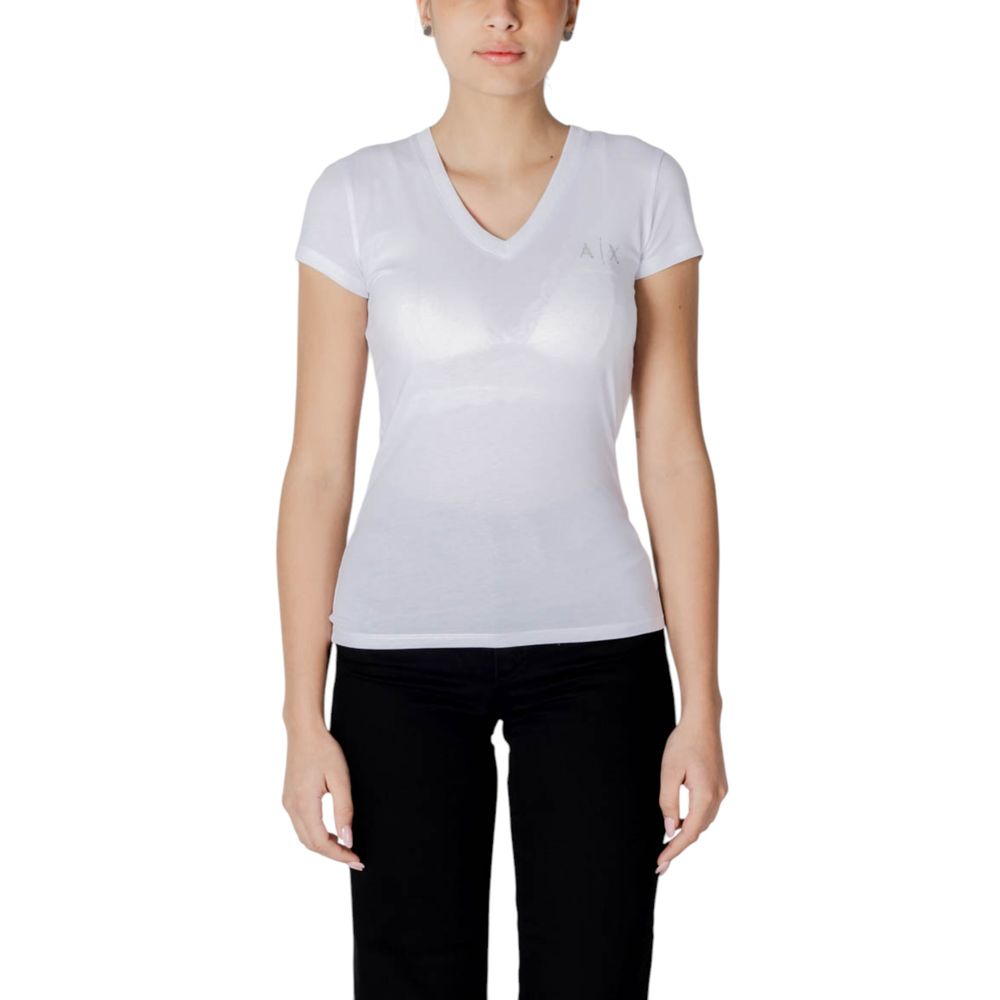 Armani Exchange White Cotton T-Shirt $151.00 Armani Exchange Luzworld