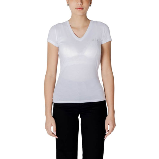 Armani Exchange White Cotton T-Shirt $151.00 Armani Exchange Luzworld