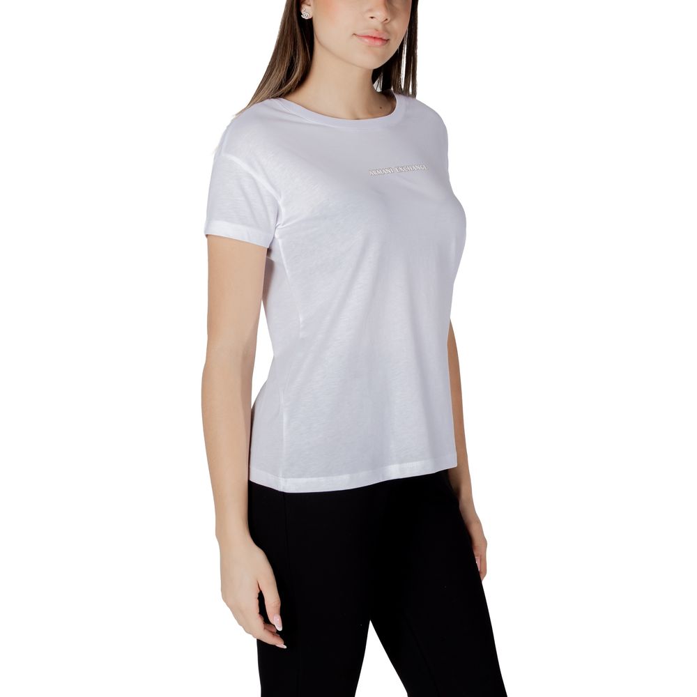 Armani Exchange White Cotton T-Shirt $164.00 Armani Exchange Luzworld