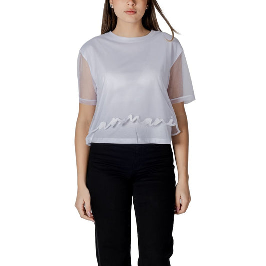 Armani Exchange White Cotton T-Shirt $198.00 Armani Exchange Luzworld