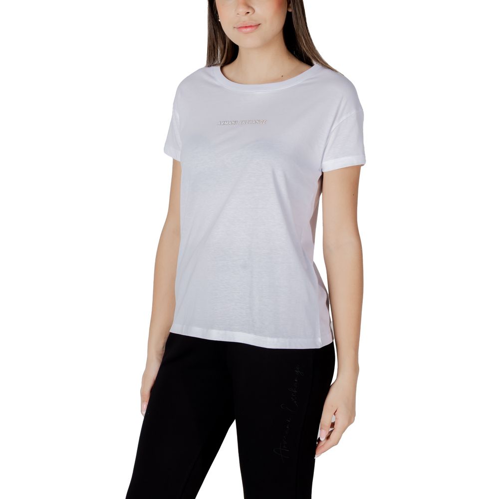 Armani Exchange White Cotton T-Shirt $164.00 Armani Exchange Luzworld