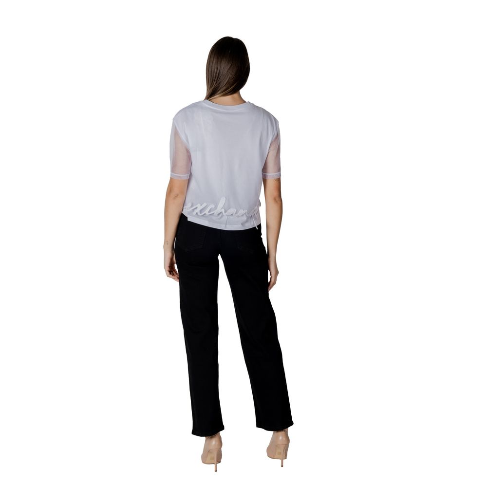 Armani Exchange White Cotton T-Shirt $198.00 Armani Exchange Luzworld