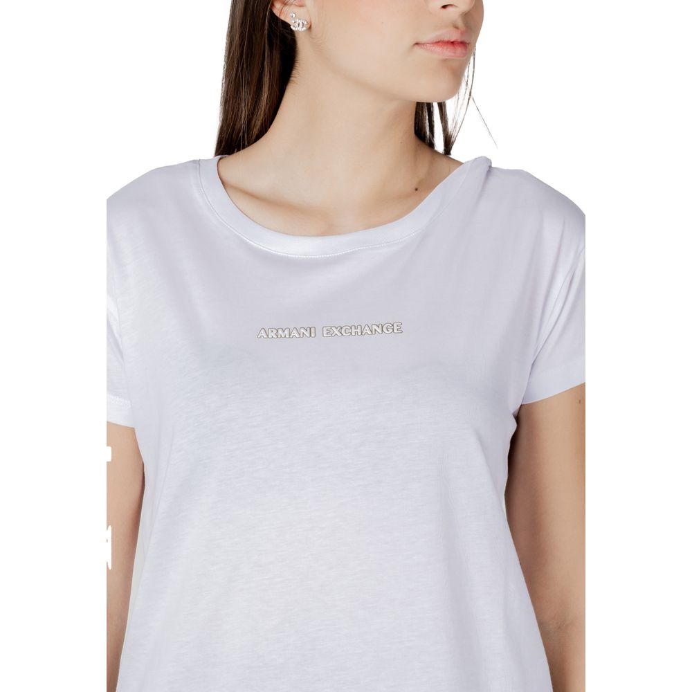 Armani Exchange White Cotton T-Shirt $164.00 Armani Exchange Luzworld
