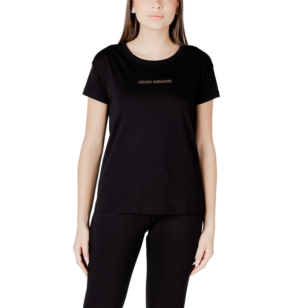 Armani Exchange Black Cotton T-Shirt $164.00 Armani Exchange Luzworld