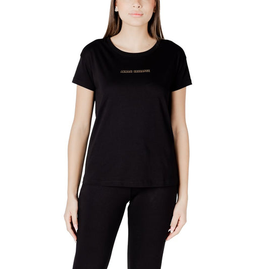 Armani Exchange Black Cotton T-Shirt $164.00 Armani Exchange Luzworld
