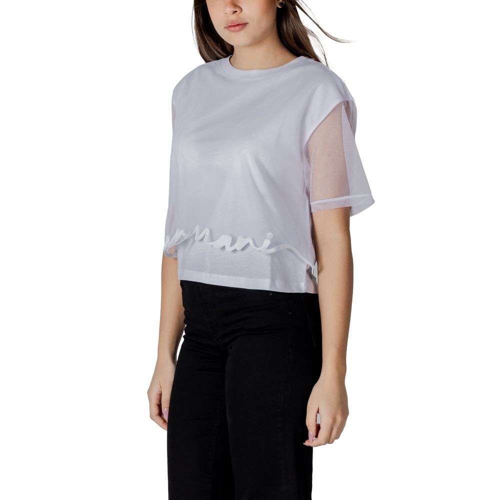 Armani Exchange White Cotton T-Shirt $198.00 Armani Exchange Luzworld