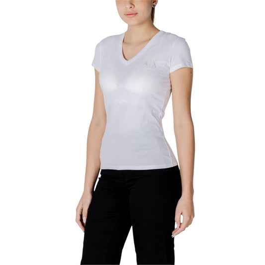 Armani Exchange White Cotton T-Shirt $151.00 Armani Exchange Luzworld