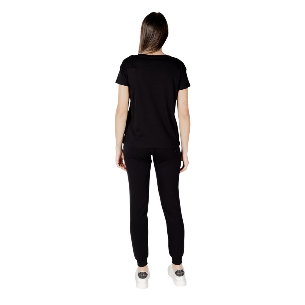 Armani Exchange Black Cotton T-Shirt $164.00 Armani Exchange Luzworld