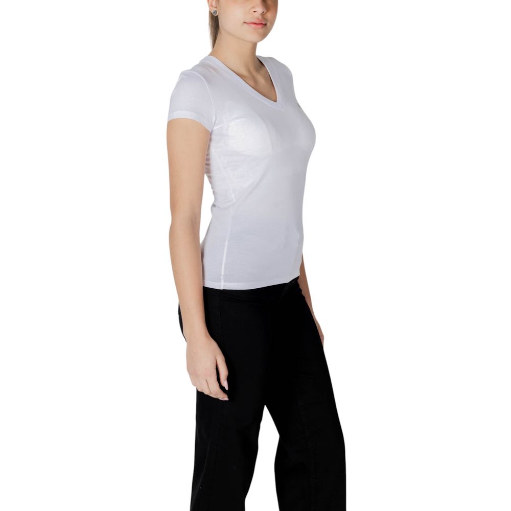 Armani Exchange White Cotton T-Shirt $151.00 Armani Exchange Luzworld